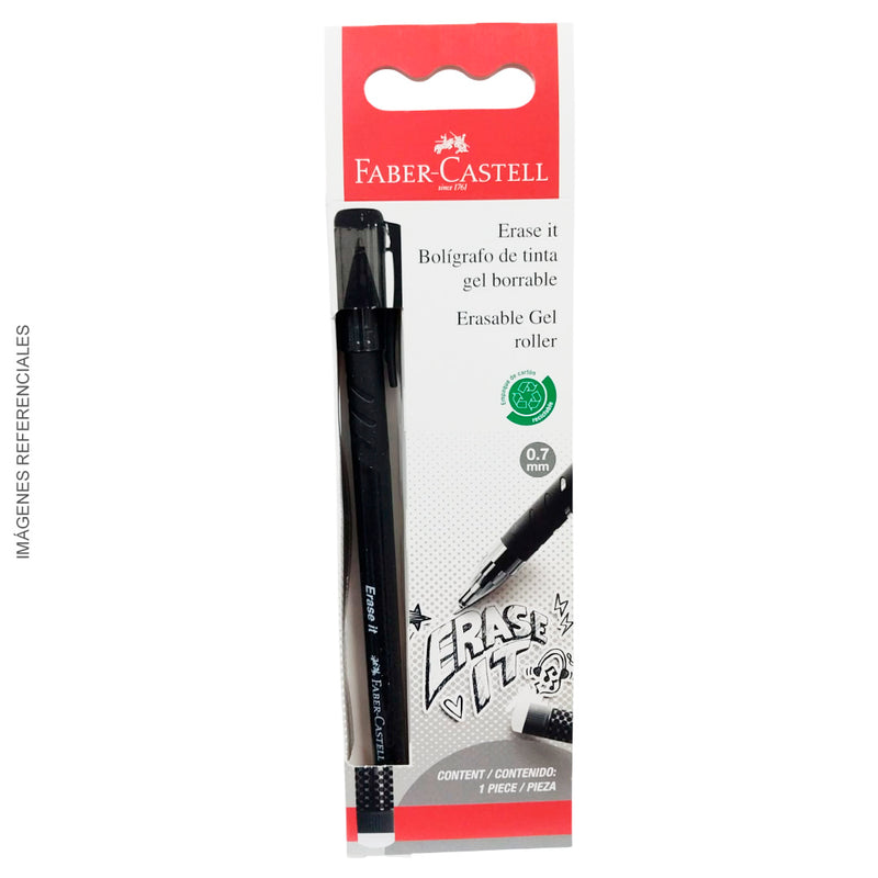 Boligrafo Faber (347197) Retráctil Erase It-Rt Negro Blis X1