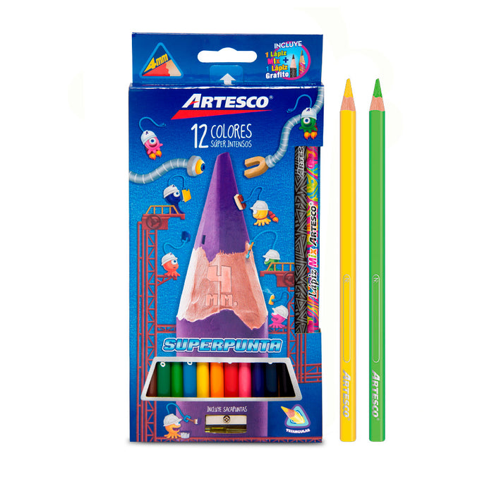 Colores Artesco Delgados Triangulares Largos x12