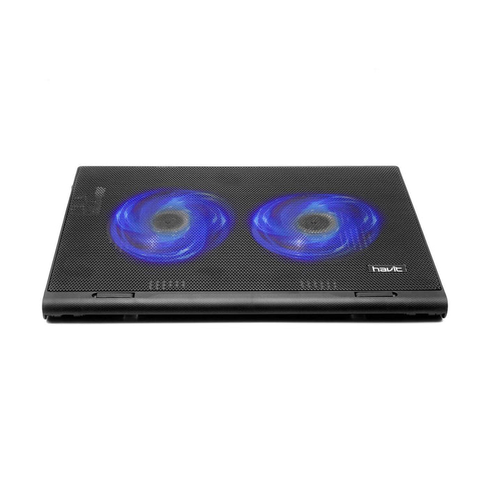 Almohadilla De Enfriamiento Portátil Para Laptop Havit con Soporte Doble Ventilador Negro