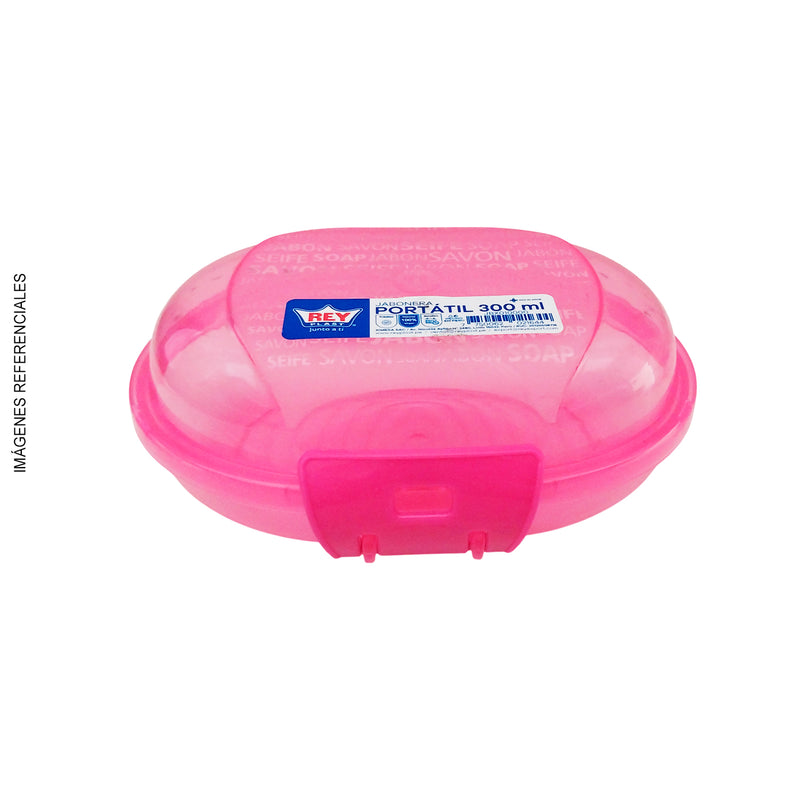 Jabonera Rey Portatil 300 Ml - ROSADO