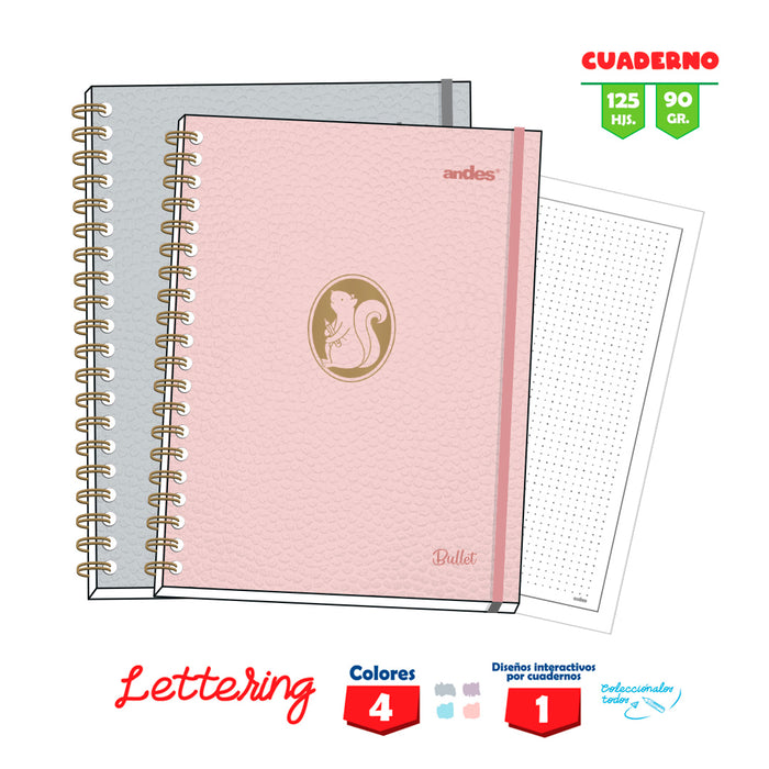 Cuaderno Andes Espiral Lettering A5 X125H -90Gr