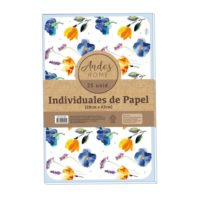 Individual De Papel Andes 28x43cm 90gr 25h Organic