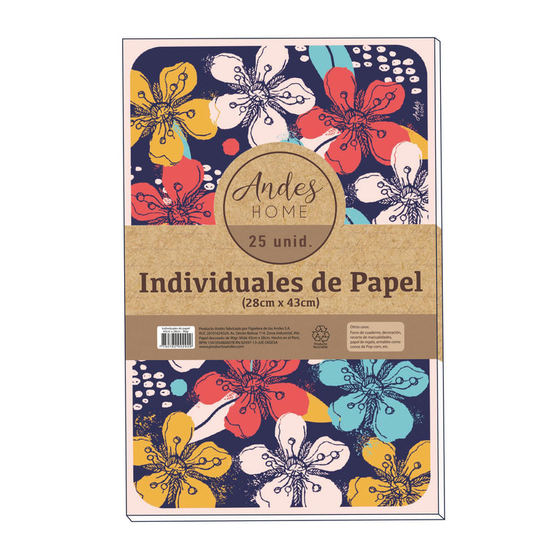 Individual De Papel Andes 28x43cm 90gr 25h Organic