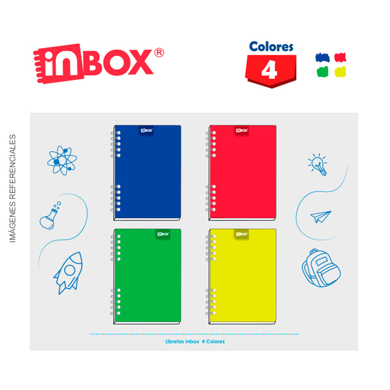 Libreta Inbox 70hjs 10x15- Color Entero