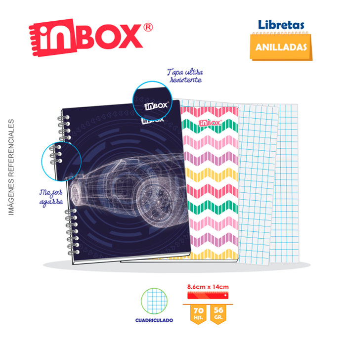 Libreta Inbox 70hjs 8.6x14 Diseño