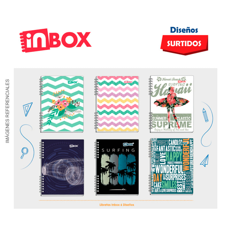 Libreta Inbox 70hjs 10x15 Diseño