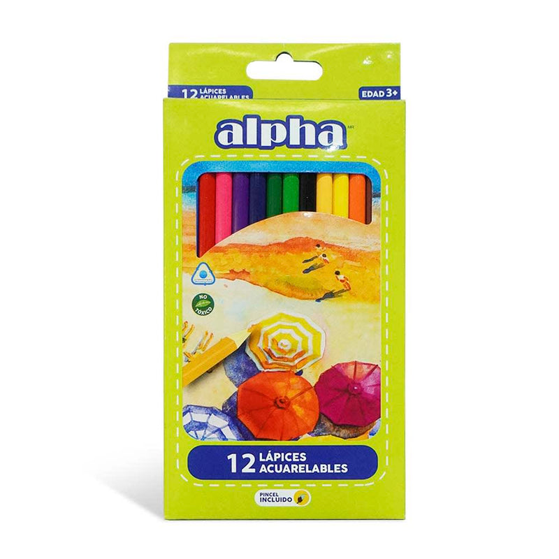 Colores Alpha Acuarelable X12 Con Pincel
