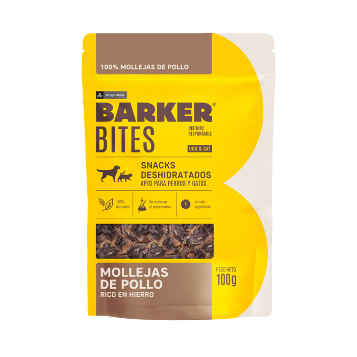 Snacks Deshidratados Barker 100 Grs. Mollejas De Pollo