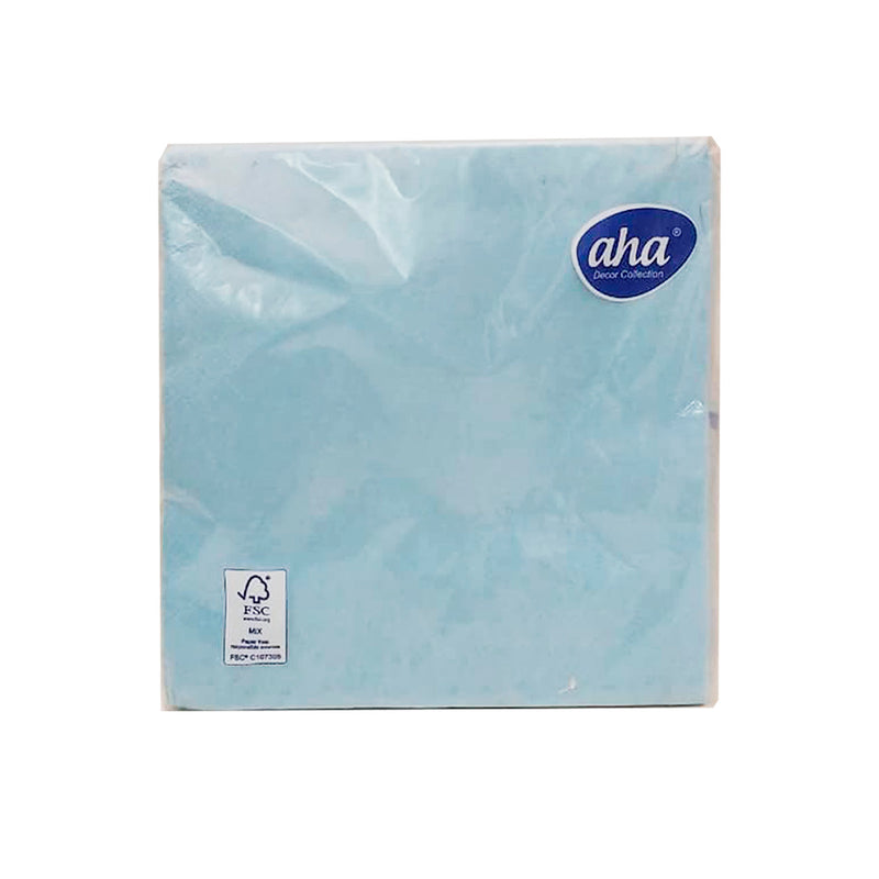 Servilleta Papel Aha 33x33Cm x20 Pza 3 Pliegues Celeste