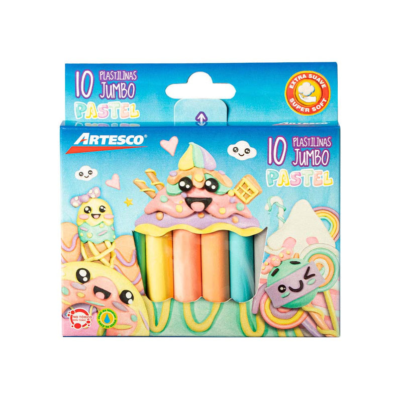 Plastilina Artesco Jumbo Pastel x 10