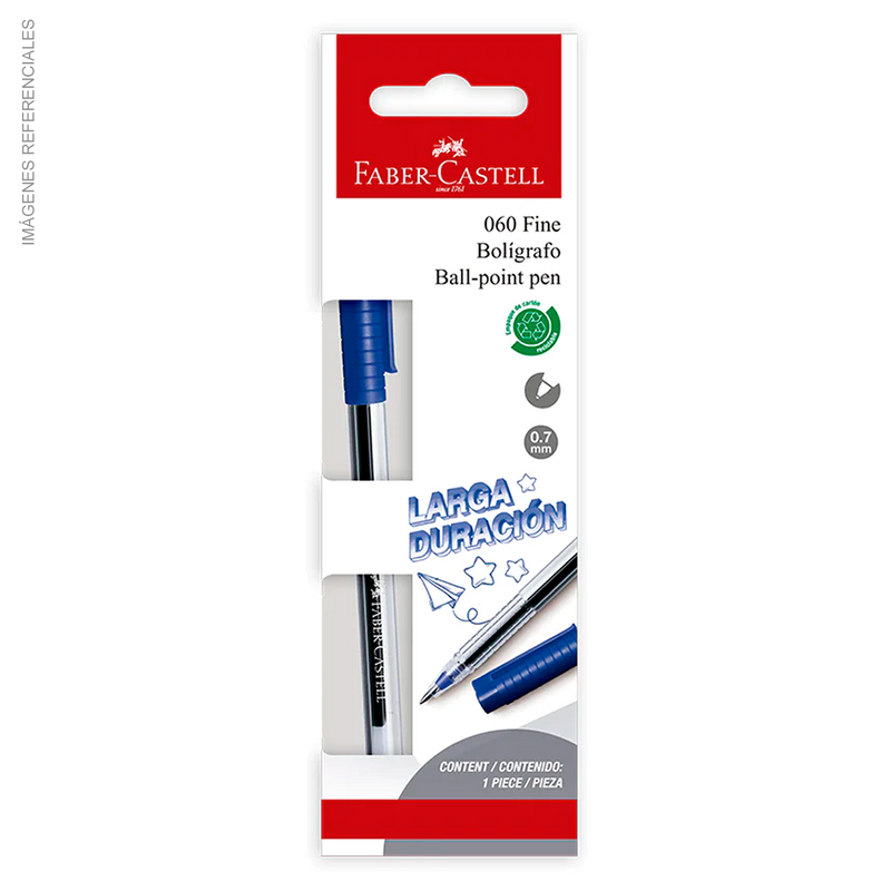 Bolígrafo Faber 060-F Azul Bl Ctn X1