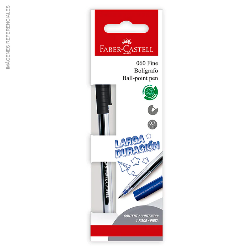 Bolígrafo Faber  060-F Negro Bl Ctn X1