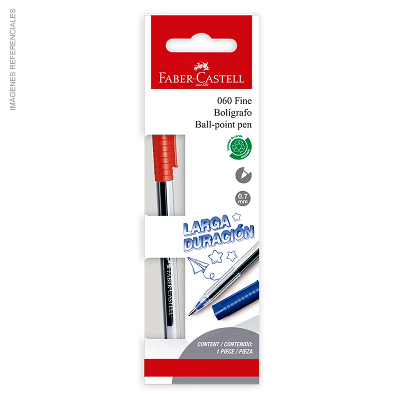 Bolígrafo Faber 060-F Rojo Bl Ctn X1