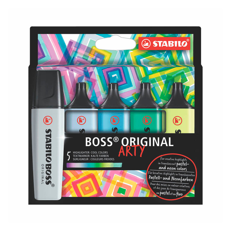Resaltador Stabilo Boss Original Arty  Est. X 5 Col. Frios