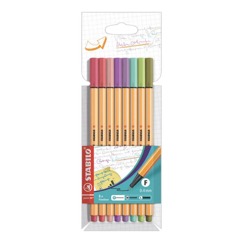 Plumon Stabilo (88/8-04) Point 88 Est. X  8 Colores Soft
