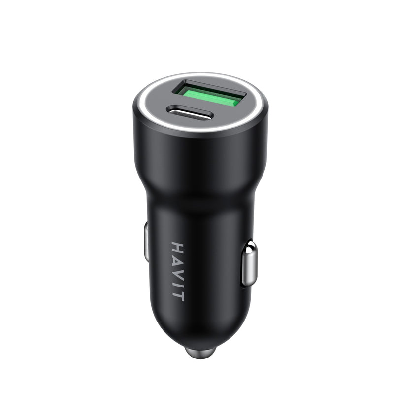 Cargador Havit Hv-Cc613 Portatil P/Auto Negro