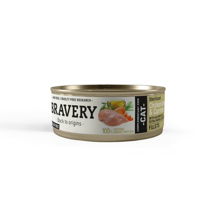 Bravery Chicken And Carrots Sterilized Cat Wet Food 70 Gr