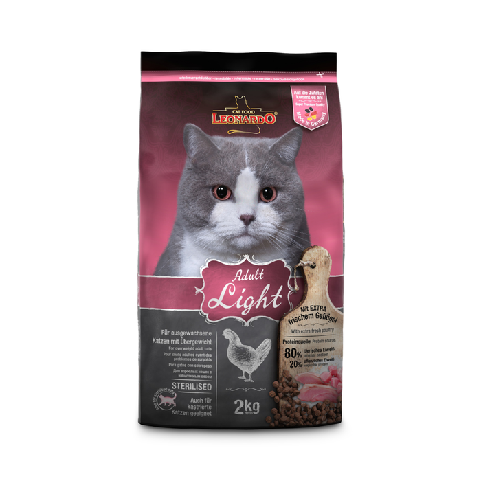 Alimento para Gato Con Sobrepeso Leonardo Adult Light 2Kg
