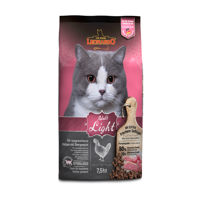 Alimento para Gato Con Sobrepeso Leonardo Adult Light 7.5Kg