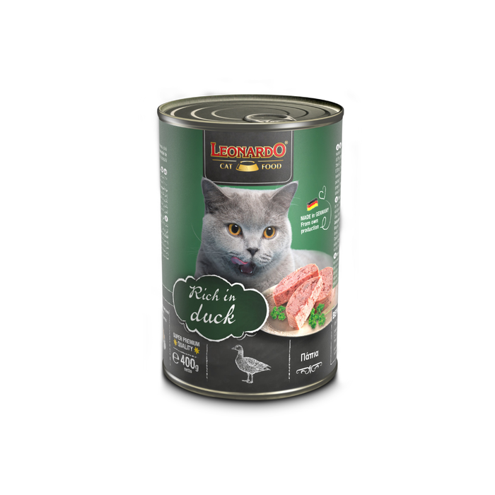 Alimento para Gato Leonardo Rico En Pato (Ente) 400G