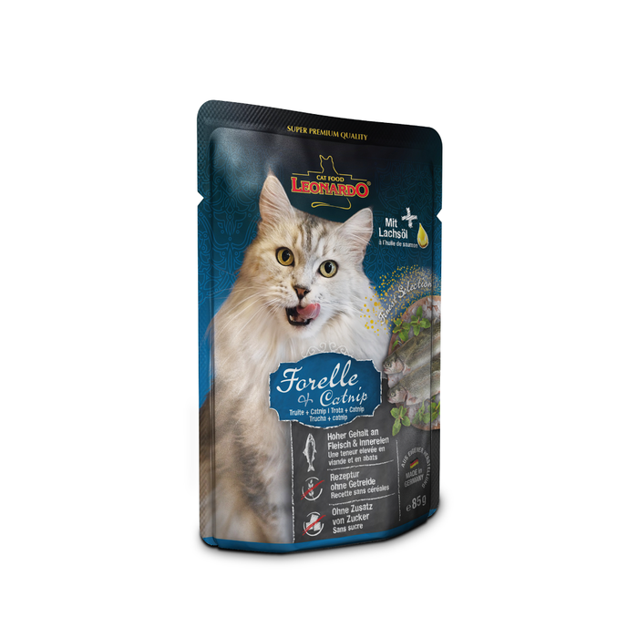 Alimento para Gato Leonardo Trucha + Hierba De Gato 85G