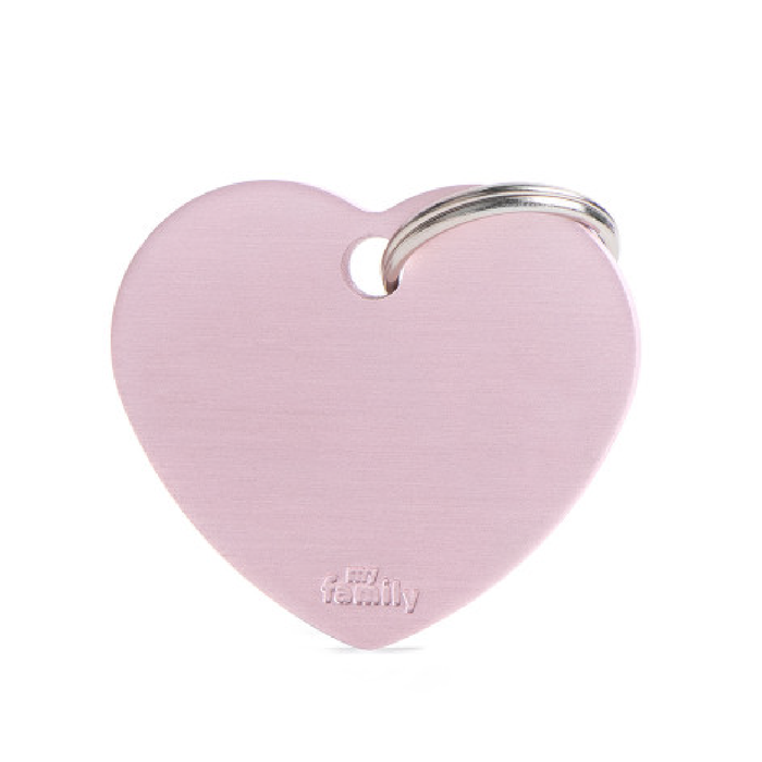 Placa My Family (Mfb29) Big Heart Aluminum Pink