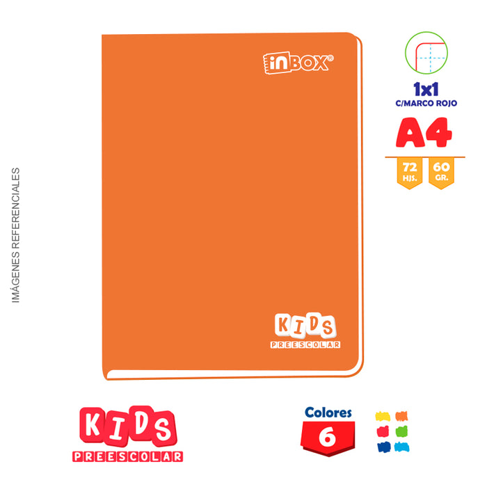 Cuaderno Inbox Kids Grapado A4 72H 60Gr 1X1