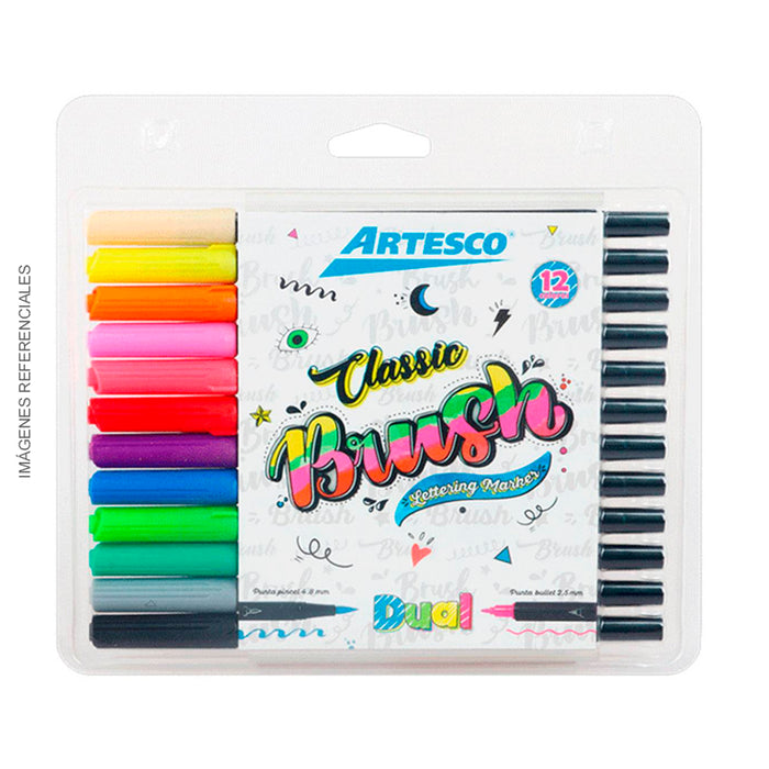 Marcadores Artesco Dual Brush Classic X12