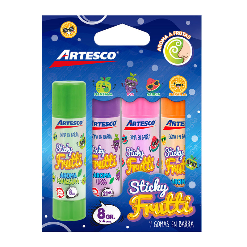 Goma Artesco En Barra Sticky Frutti 8Gr X4