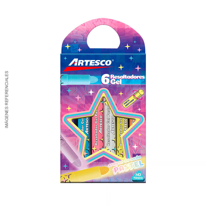 Crayones/Resalt Artesco De Seda Pastel X 6