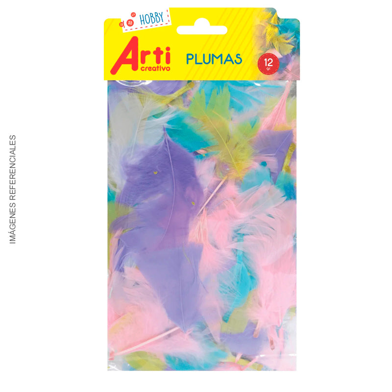 Plumas Arti Color Pastel 12 Grs. Surtidas (Tacf00016-P)