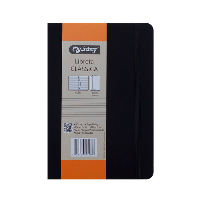 Libreta Vantage Classica Negra 14X21