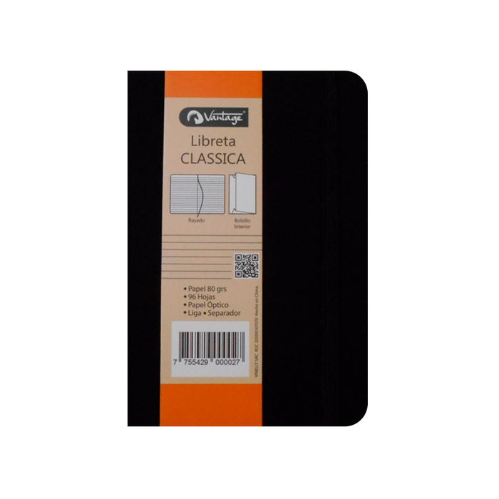 Libreta Vantade Classica Negra 10.5X14