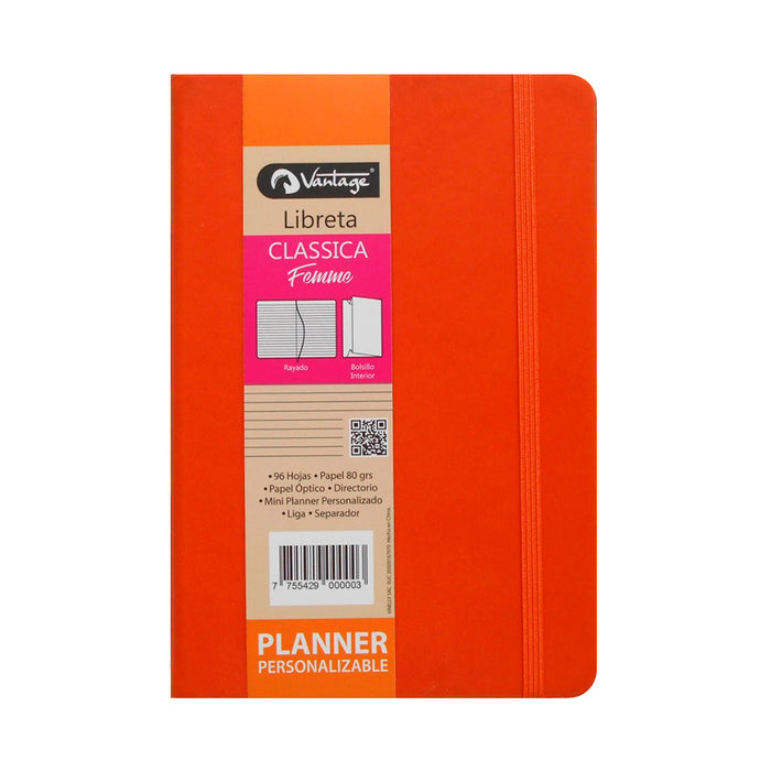 Libreta Vantage Classica Femme Naranja 14X21