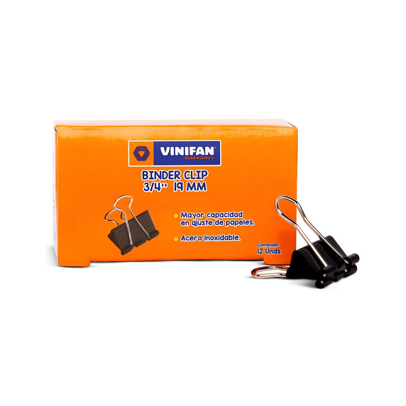 Binder Clip Vinifan 3/4'' (19Mm) Caja x12