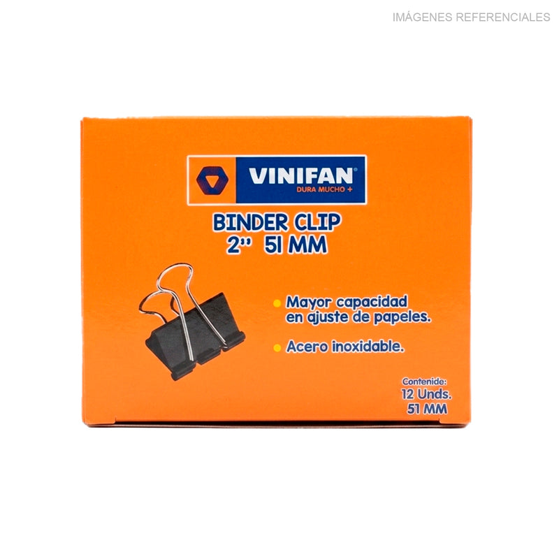 Binder Clip Vinifan 2'' (51Mm) Caja X12