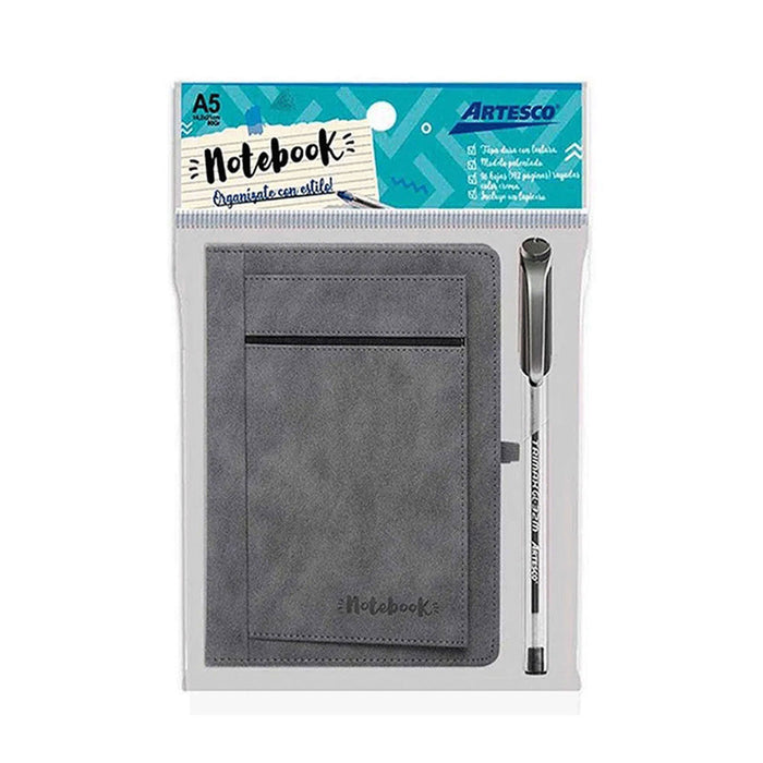 Libreta Artesco Nb Wallet Gris + Lapic Trimax Gl32 Ngo