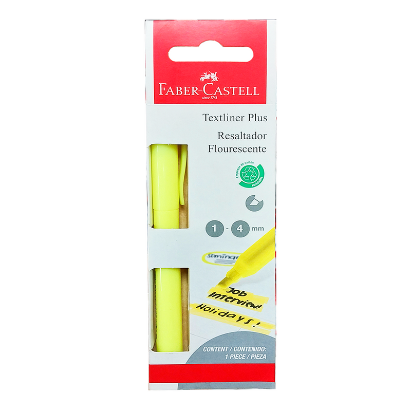 Resaltador Faber (557306)Textliner Plus Amaril Bl Ctn X1
