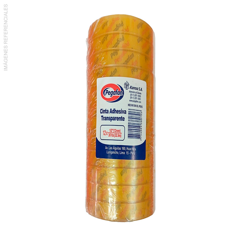 Cinta Pegafan Transparente (1/2"X36Yds) Pack12