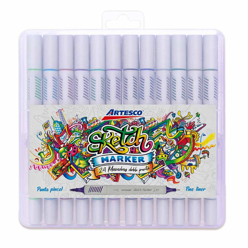 Marcador Artesco Sketch Maker Caja de Plastico X24