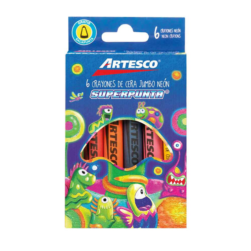 Crayones Artesco Jumbo Neon X6