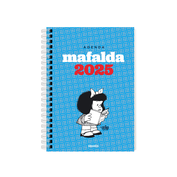 Agenda Mafalda 2025 Anillada Columna Turquesa