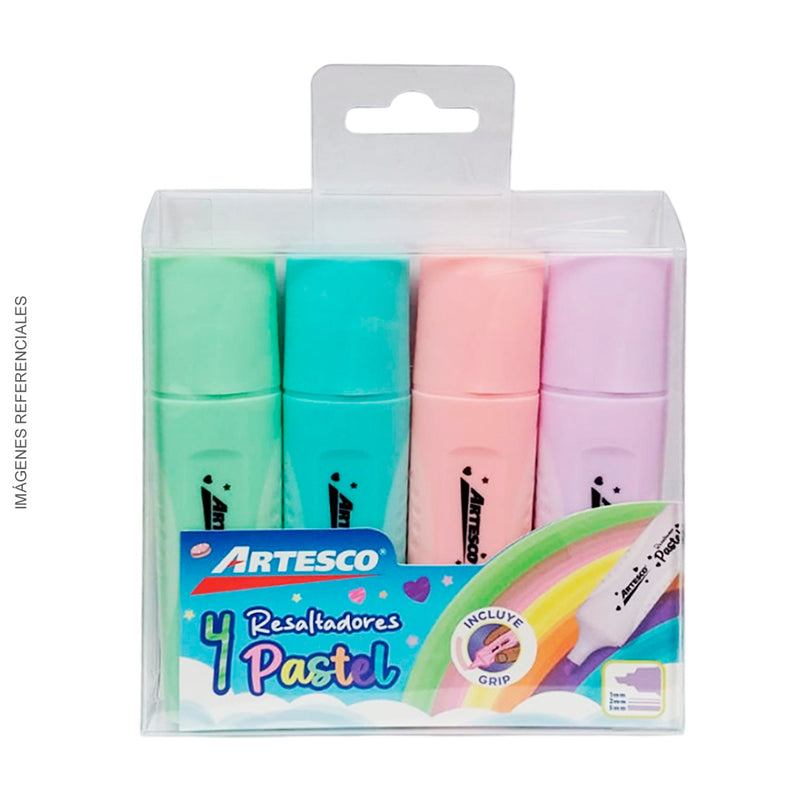 Resaltador Artesco Pastel X4