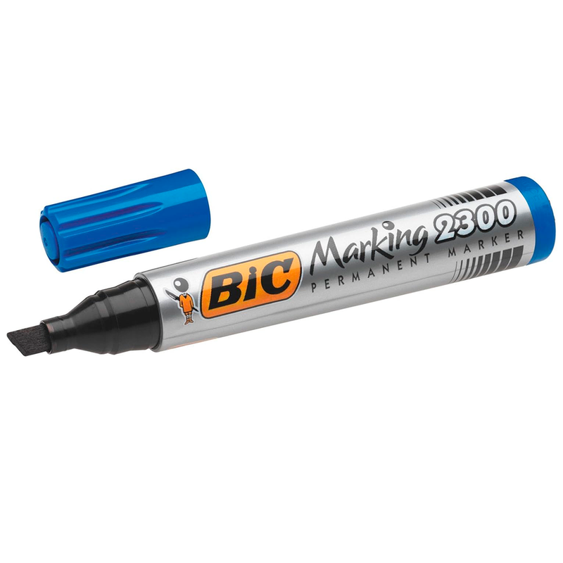 Marcador Permante Bic 2300 Azul - Punta biselada