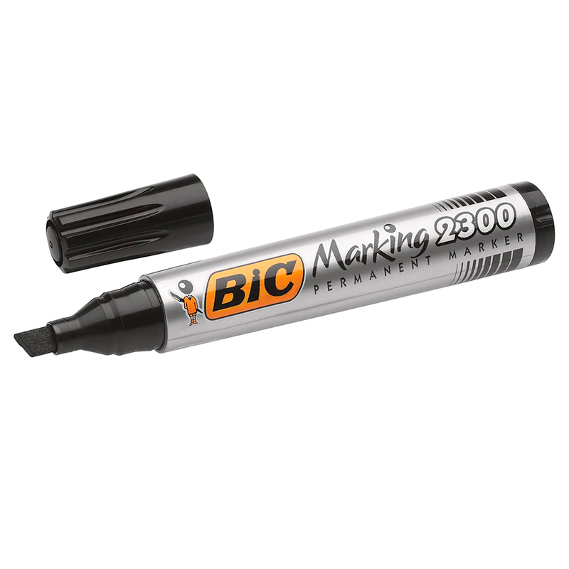 Marcador Permante Bic 2300 Negro - punta biselada