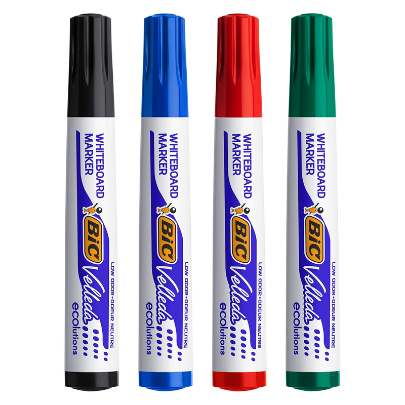 Marcador Para Pizarra Bic Velleda Blister X 4(Rojo,Azul,Negro Y Verde)
