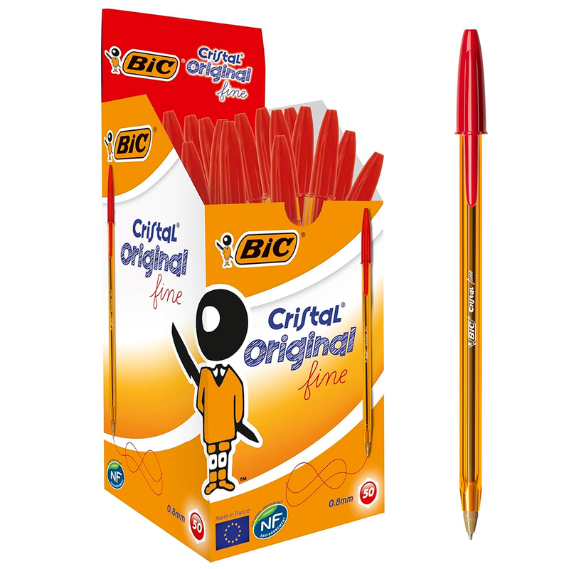 Boligrafo Bic Cristal Punta Fino 0.8 Mm Rojo