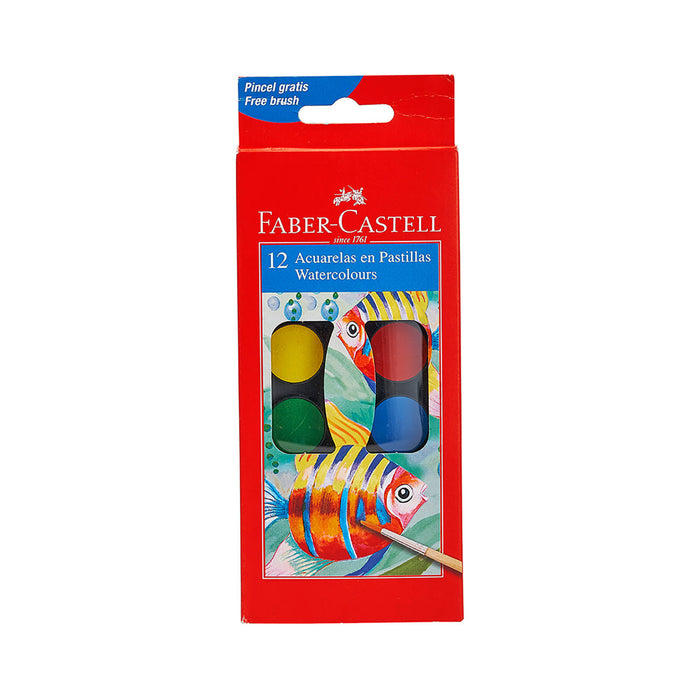 Acuarelas en Pastillas Faber Castell x12 colores