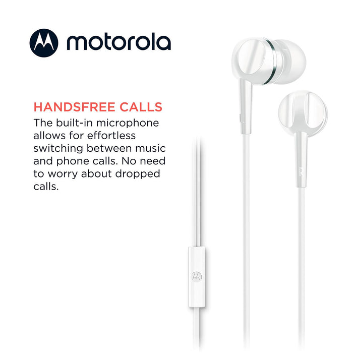 Audífonos Motorola Earbuds 105 In Ear Micrófono Incorporado C/Blanco