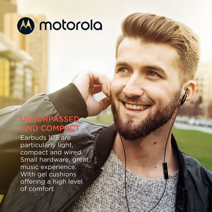 Audífonos Motorola Earbuds 105 In Ear Micrófono Incorporado C/Negro
